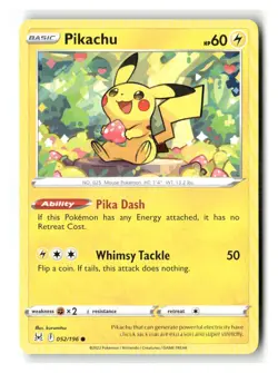 Pikachu 052/196 Common Lost Origin Pokemon Near Mint - Image 1