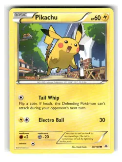 Pikachu 20/108 Common Roaring Skies Pokemon Lightly Played - Image 1