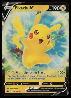 Pikachu V SWSH198 Holo Promo Sword & Shield Promo Pokemon NM - Image 1