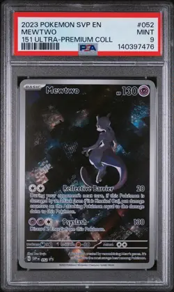 2023 POKEMON SVP EN-SV 151 UPC BLACK STAR PROMO #052 MEWTWO PSA 9 - Image 1