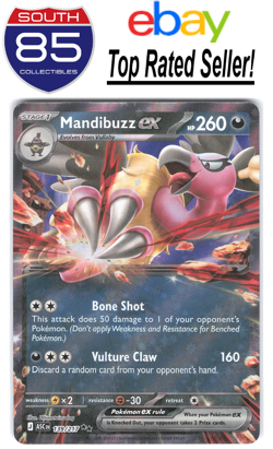Mandibuzz ex 139/217 Double Rare Holo Ascended Heroes Pokemon TCG NM - Image 1