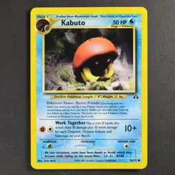 Kabuto 56/75 Neo Discovery Pokemon TCG Common/Uncommon VG Condition 2001 - Image 1