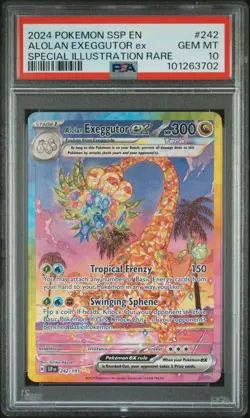 2024 POKEMON SSP EN-SURGING SPARKS #242 ALOLAN EXEGGUTOR EX PSA 10 - Image 1