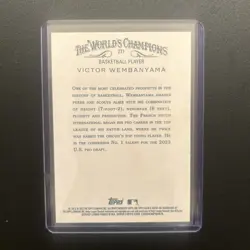 Victor Wembanyama 2023 Topps Allen & Ginter Rookie Card RC #271 Spurs 🏀 - Image 2