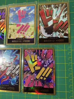 Japanese One Piece TCG PRB-01 Gold DON Card Lot (5) - Lucci, Rebecca, Hody, etc - Image 2