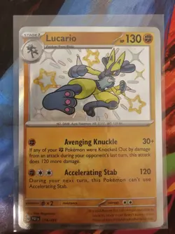 Lucario 174/091 SV: Paldean Fates Shiny Rare Holo Pokemon Card TCG NM - Image 1