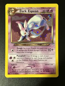 Dark Espeon 🌀 SWIRL On Head 4/105 Neo Destiny Holo LP/MP Pokemon Eeveeloution - Image 2