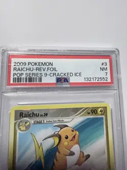 2009 Pokemon Raichu Reverse Foil Psa 7 pop Series 9, Cracked Ice ￼￼ - Image 3