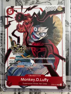 One Piece TCG - Promo -Monkey.D.Luffy ST01-012 3rd Anniversary Alt Art - English - Image 1