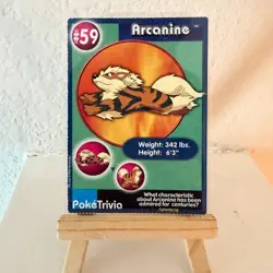 Arcanine #59 Pokemon Burger King 1999 PokeTrivia Movie Card Original 151 - Image 1
