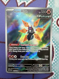 Pokemon TCG Iron Moth Paradox Rift Holo Card 187/182 Full Art - Image 1