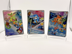 Pokemon Holo Lot Turtwig Piplup Chimchar First Partner Illustration Rare Promo 3 - Image 1