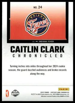 2025 Panini Caitlin Clark Chronicled #24 Caitlin Clark Holo - Image 2