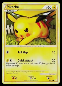 Pokemon Card - Pikachu HeartGold SoulSilver 78/123 Common - Image 1