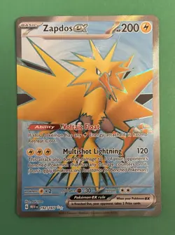 Pokemon Card TCG - Zapdos ex 192/165 Full Art Ultra Rare Scarlet & Violet 151 NM - Image 1