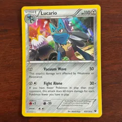 Lucario 63/124 Holo Rare XY Fates Collide Pokemon Card - Image 1