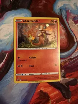 Charmander SWSH092 SWSH: Sword & Shield Promo Card Holo SWIRL LP - Image 1