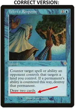 Teferi's Response MTG MISPRINT, German. Missing the line "Draw two cards" - Image 3