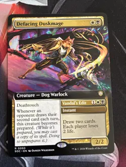 Defacing Duskmage - Extended Art Commander: Secrets of Strixhaven MTG - Image 1