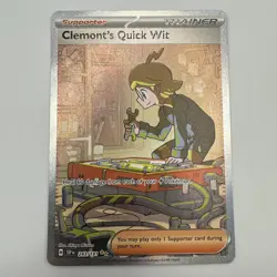 Clemonts Quick Wit 243/191 Pokemon TCG Surging Sparks SIR NM - Image 2