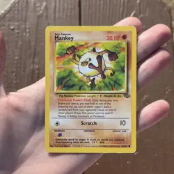 Pokemon TCG Mankey 55/64 – Jungle Set 1999 – Vintage Unlimited – English LP 🐵 - Image 2