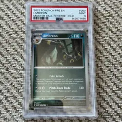 Pokemon Umbreon Master Ball Pattern 059/131 Sv: Prismatic Evolutions Holo PSA 9 - Image 1