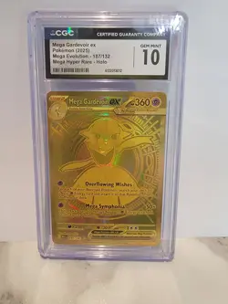 Pokemon Mega Evolution Gold Gardevoir EX 187/132 CGC GEM 10 - Image 1