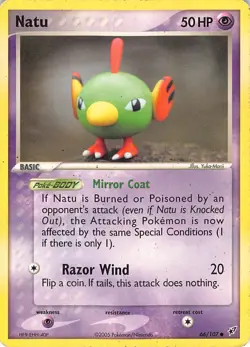 Natu 66/107 Common Deoxys Pokemon Moderately Played - Image 1