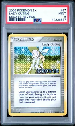 2005 POKEMON EX DEOXYS REVERSE FOIL #87 LADY OUTING PSA 9 - Image 1