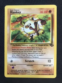 Mankey - 55/64 Jungle Unlimited Common Pokemon - Image 1