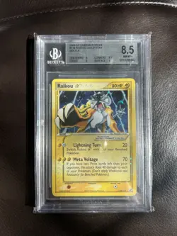Pokemon Raikou Gold Star EX Unseen Forces Holo Ultra Rare #114 BGS 8.5 - Image 1
