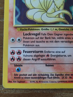 Vulnona Pokemon Karte Basis Set Base Holo 12/102 Deutsch 1999 - Image 5
