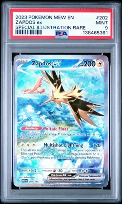 2023 Pokemon MEW 151 Zapdos ex 202/165 Special Illustration Rare PSA 9 MINT - Image 1