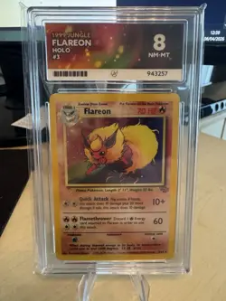 Pokemon TCG Flareon 3/64 Jungle Set Holo WOTC ACE 8 NM-MT - Image 1