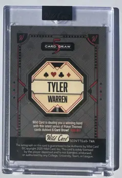 2025 Wild Card 5 Card Draw Tyler Warren TRUE ONE OF ONE AUTO Tie-Dye CASE HIT - Image 2