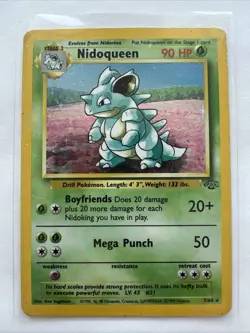 Pokemon TCG Jungle Nidoqueen Holo Rare Card MP 7/64 - Image 1