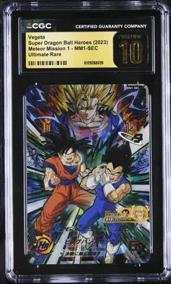 CGC 10 Vegeta MM1-SEC Meteor Mission 1 Super Dragon Ball Heroes Card TCG 039 - Image 1