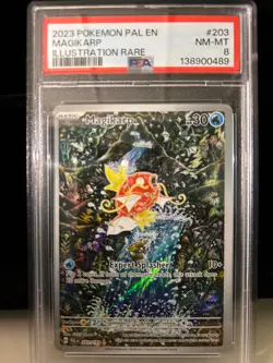 Pokemon TCG Magikarp Scarlet & Violet Paldea Evolved Illustration Rare 203 PSA 8 - Image 1