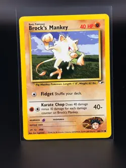 Brock's Mankey 68/132 Gym Heroes Pokemon Card - NM - Image 1