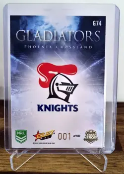 NRL 2026 League Heroes | Gladiators | #G74 | #01/599 | Phoenix Crossland Knights - Image 2