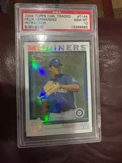 Felix hernandez 2004 Topps Chrome Refractor #144 PSA 10 Rookie Card - Image 1