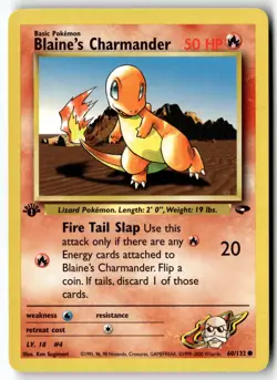 Pokemon Card Blaine's Charmander LP Gym Challenge 1st Edition Common 60/132 - Image 1