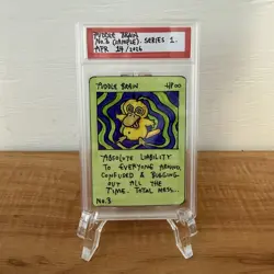 1/1 Original Hand Drawn Puddle Brain Card Slabbed Signed Series 1 No.3 Brokemon - Image 1