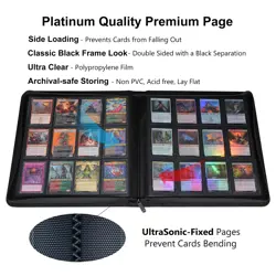 12 Pocket 1104 Card Binder, Large Ringless Side Loading Pockets Trading Card ... - Image 3