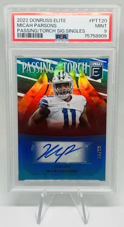 MICAH PARSONS 2022 DONRUSS ELITE PASSING THE TORCH #PTT-20 /99 PSA 9 - COWBOYS - Image 1