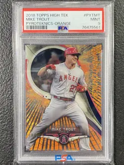 Mike Trout 2018 Topps High Tek Pyroteknics Orange #/25 PSA 9 Los Angeles Angels - Image 1