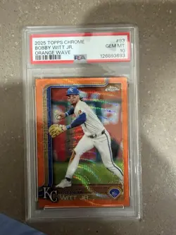 2025 Topps Chrome Bobby Witt Jr. Orange Wave Refractor /25 #93 Royals PSA 10 - Image 1