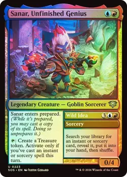 NM Foil Sanar, Unfinished Genius, MTG, Secrets of Strixhaven, Magic, 223 - Image 1