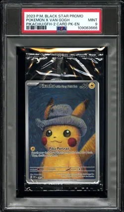 PSA 9 Cello Pokemon X Van Gogh pikachu With Grey Felt Hat english Pokemon Sealed - Image 1