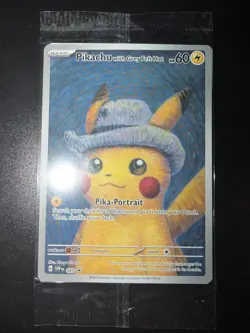 Pokemon TCG: Van Gogh Pikachu with Grey Felt Hat SVP 085 Promo Card - Sealed! - Image 1